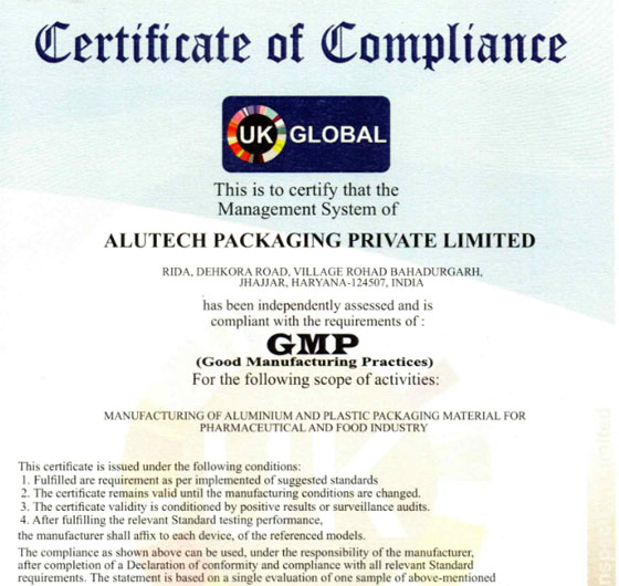 Good Manufacturing Practices Certificate